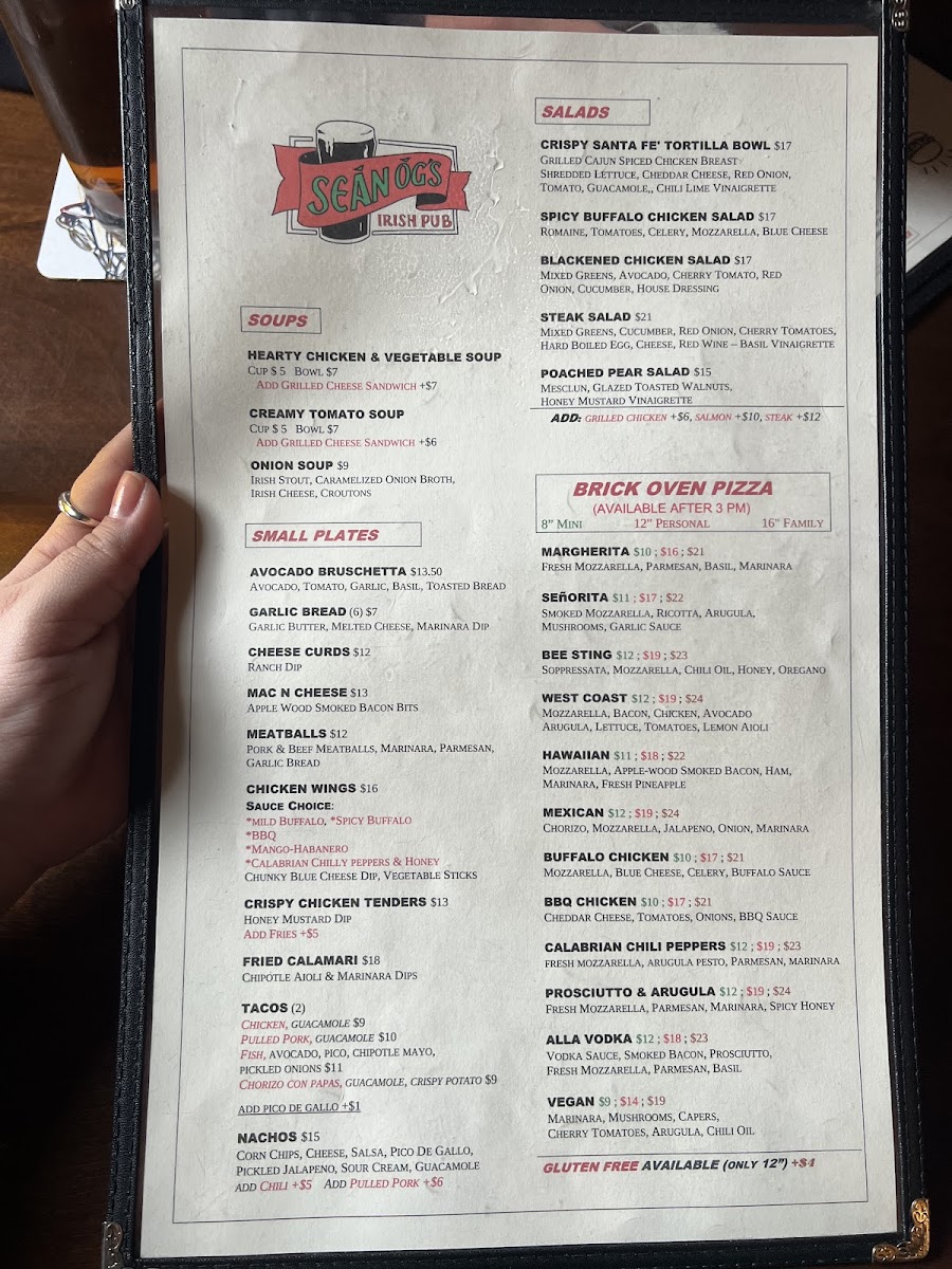 Sean Og's Irish Pub Menu - Image 2