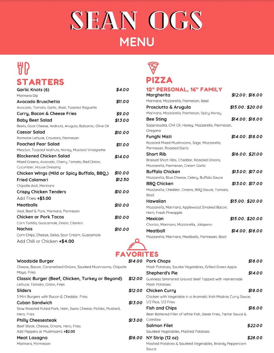 Sean Og's Irish Pub Menu - Image 4